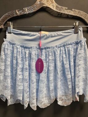 NWT Avidlove Baby Blue Lace Mini Skirt Y2K Fairycore Coquette S